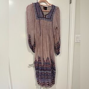 Vintage Indian cotton Phool Purple Cotton dress